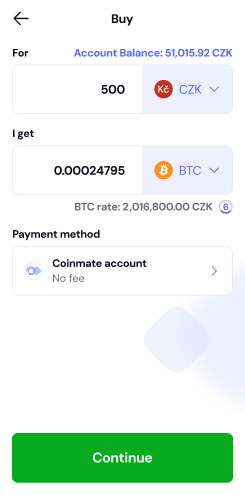 App screen with Quick Trade
